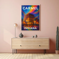 Carmel Indiana Scenic Minimalist Wanderlust Poster