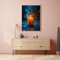 Ethereal Candle Flame Meditation Art Poster PosterGoat