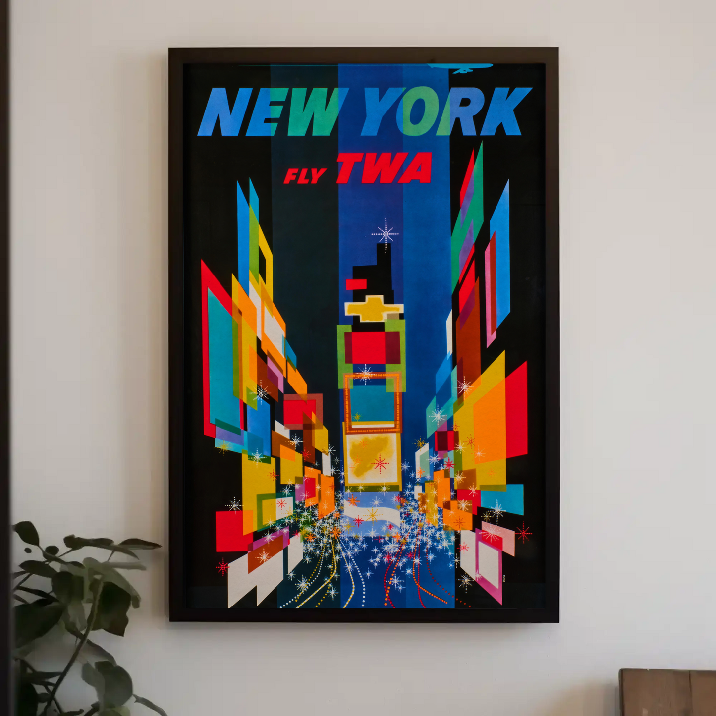 1960s New York Times Square TWA Vintage Style Travel Poster