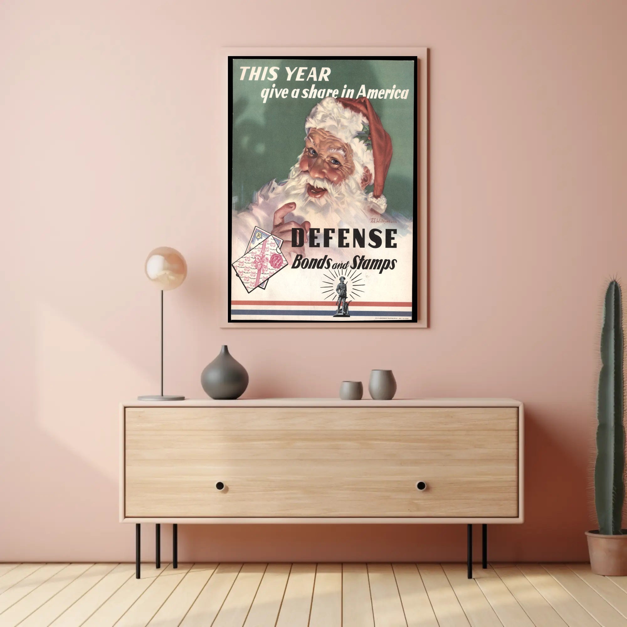 Santa Encourages Investment in America Poster PosterGoat