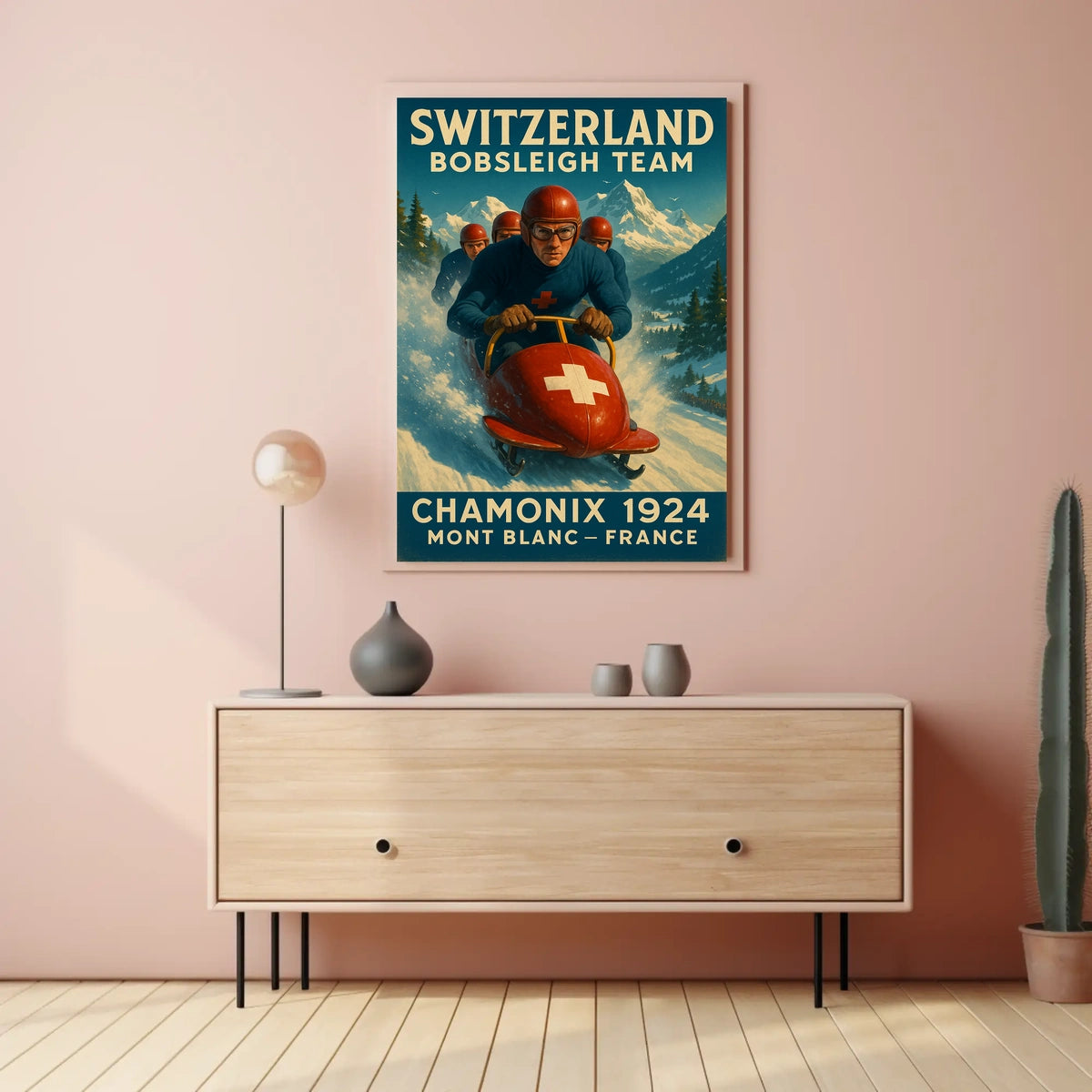 Switzerland Bobsleigh Team Chamonix Poster