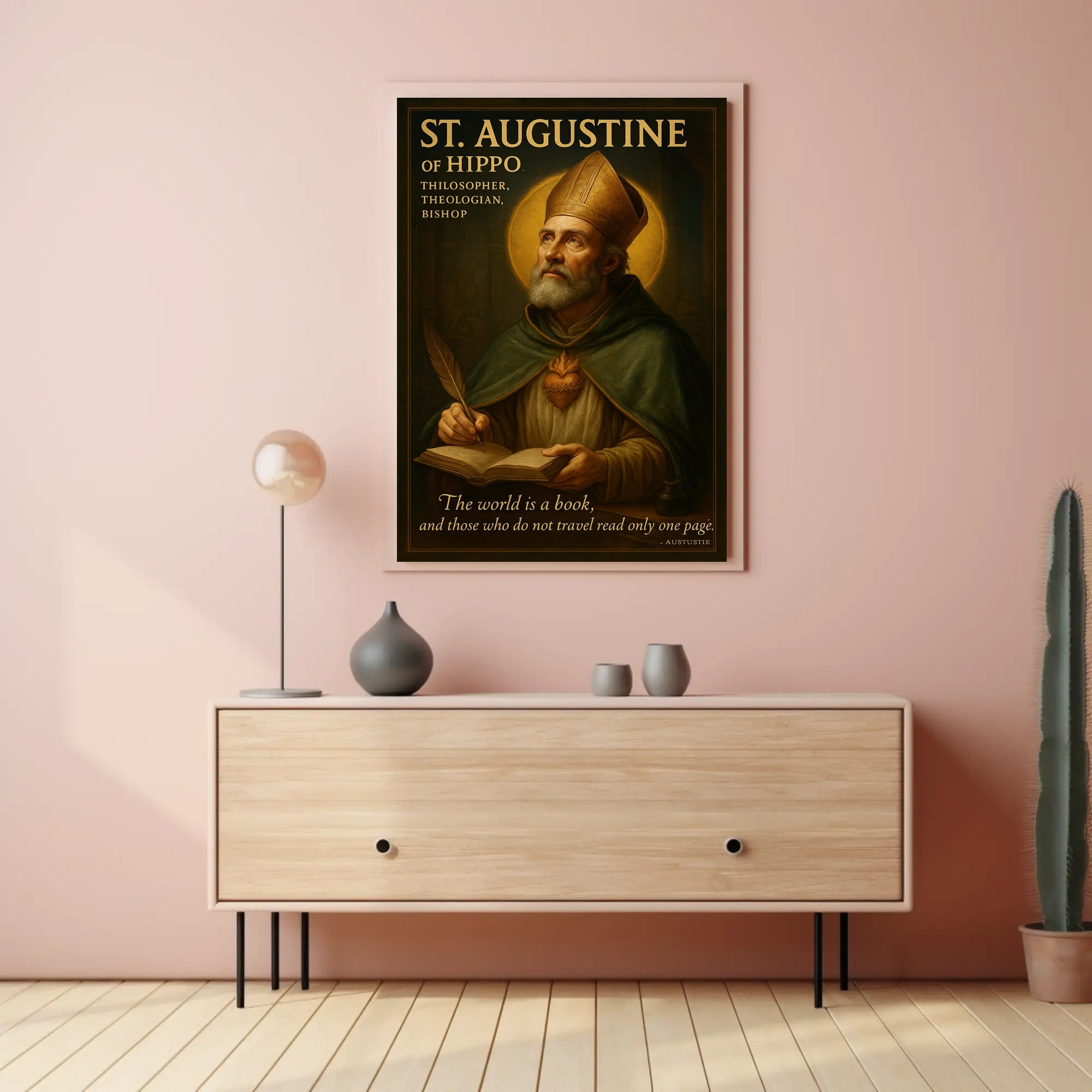St. Augustine Reflective Wisdom Inspirational Motivational or Quote Poster PosterGoat