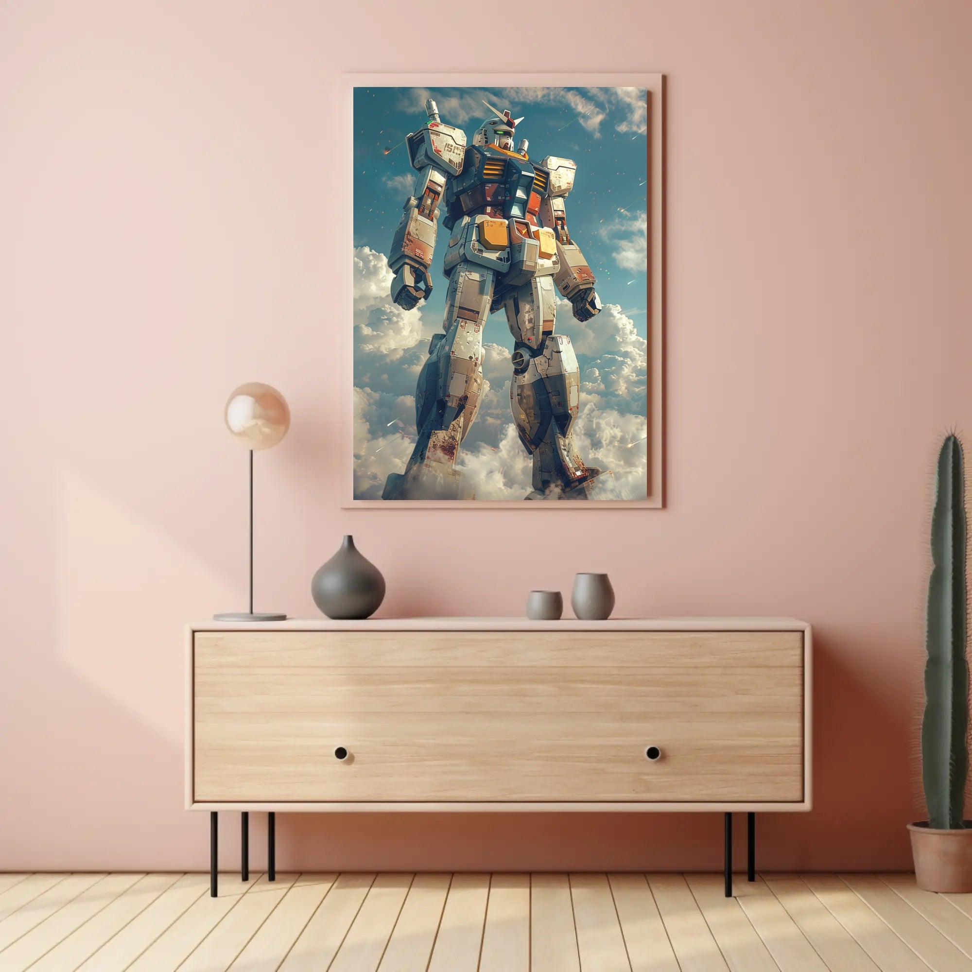 Colossal Mecha in the Sky Wall Art Poster PosterGoat