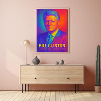 Bill Clinton 42nd President of the United States Neon Gradient Overlay Poster