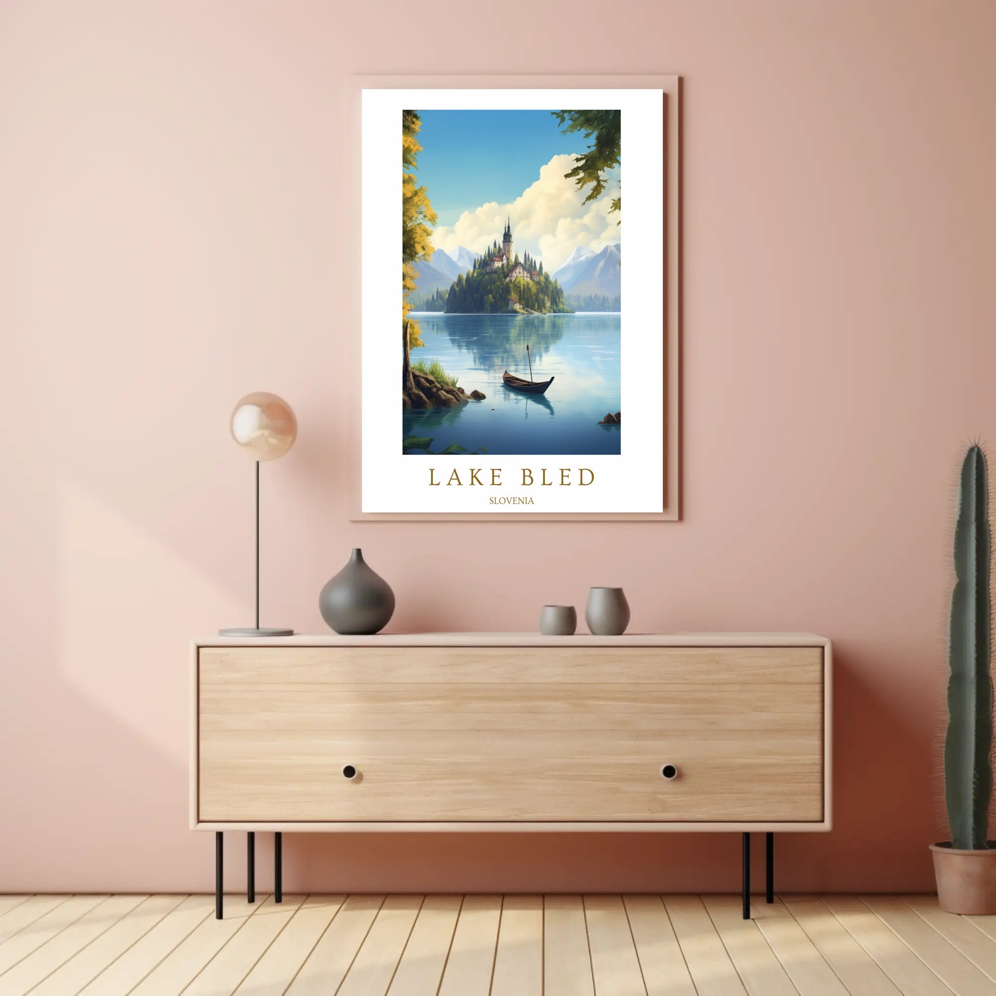Scenic Beauty of Lake Bled Poster PosterGoat