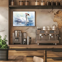 Graceful Swan in Watercolor Poster