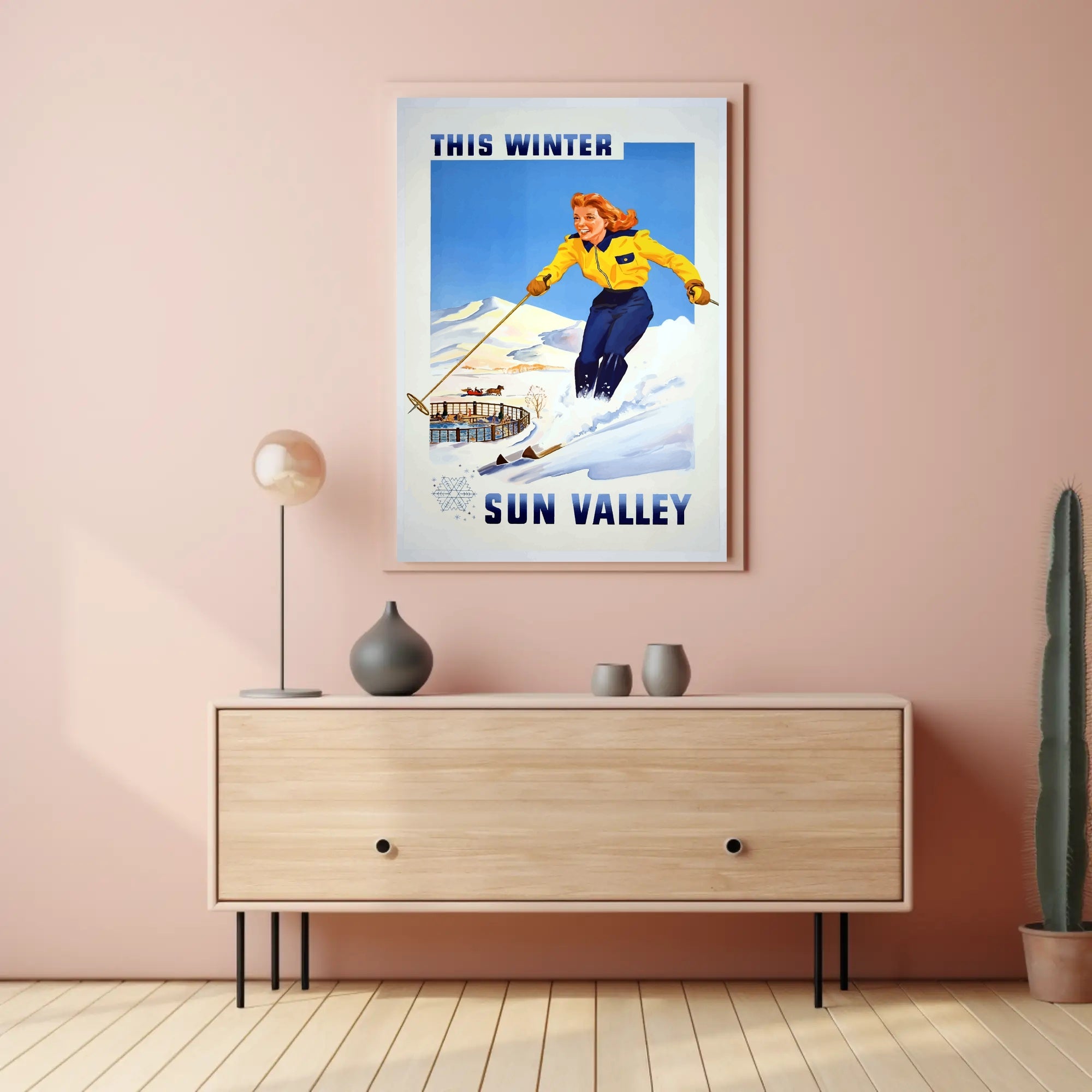Vintage Sun Valley Winter Adventure Travel Poster PosterGoat