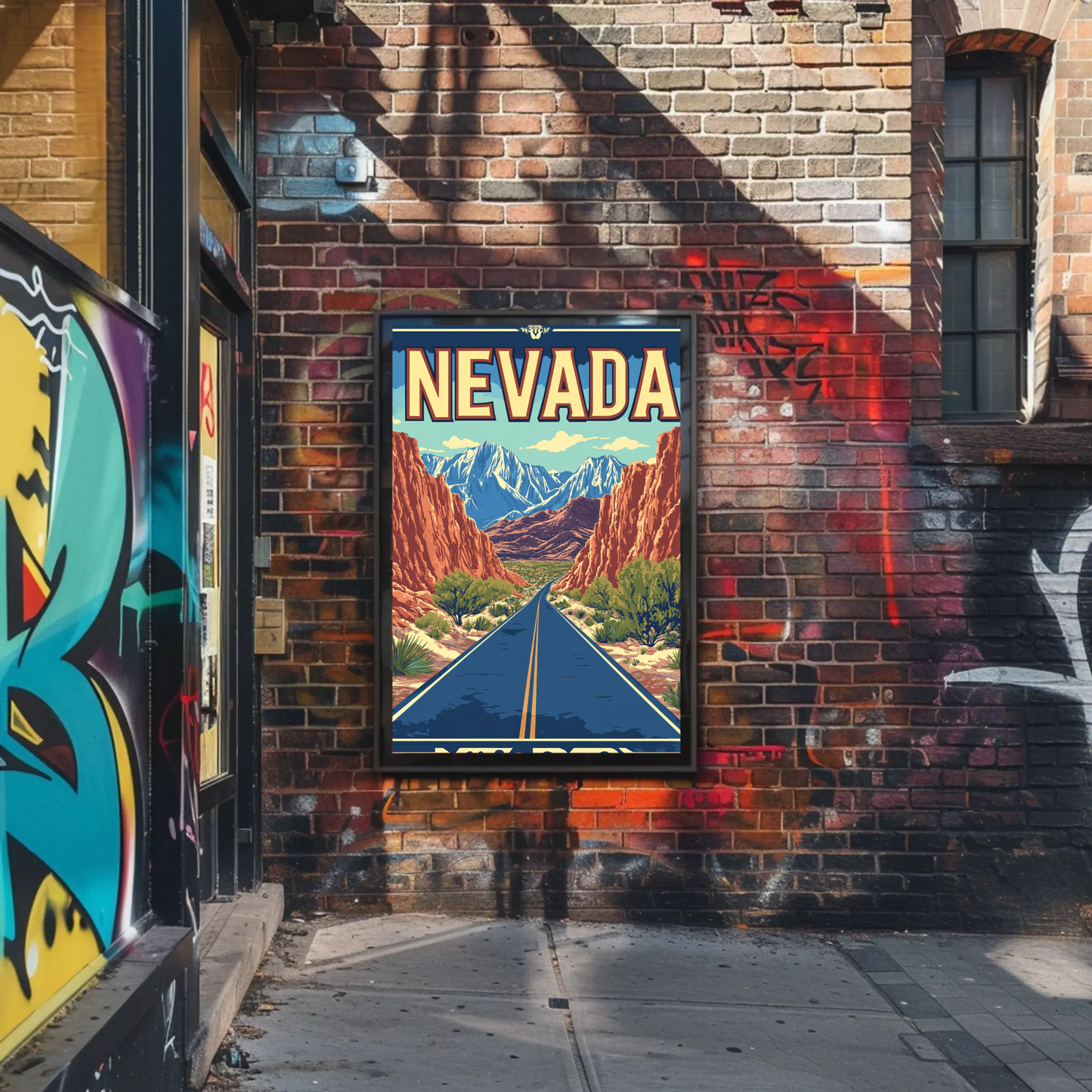 Nevada Landscape Vintage Travel Poster