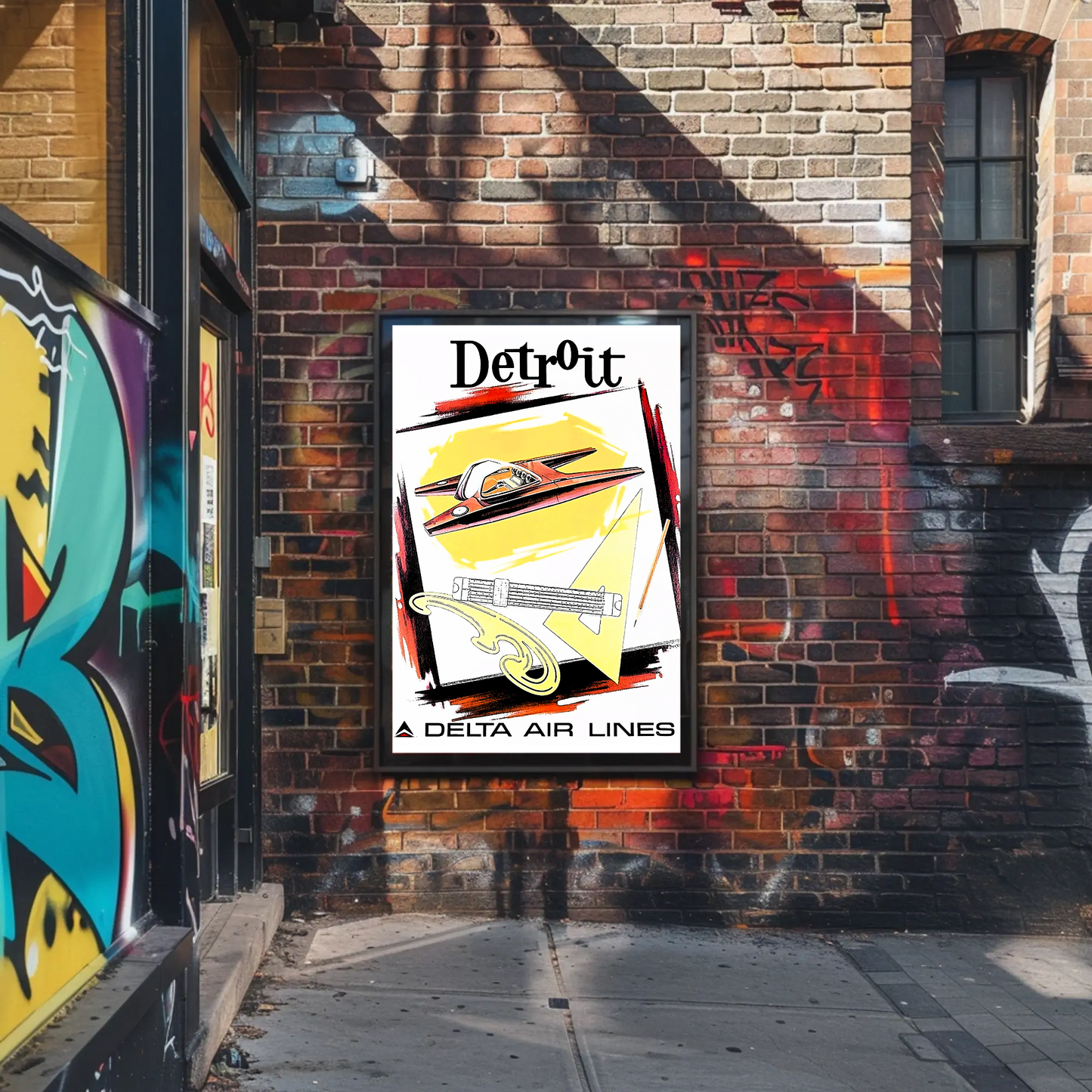 Detroit Air Lines Travel Poster