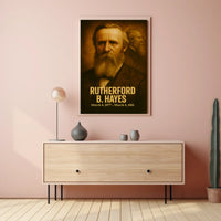 Rutherford B Hayes Poster Vintage Presidential Portrait Print Analog Film Aesthetic Historical Wall Art