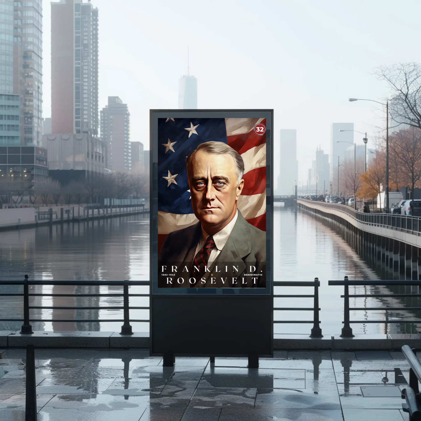 Franklin Roosevelt 32nd President Of The United States Portrait