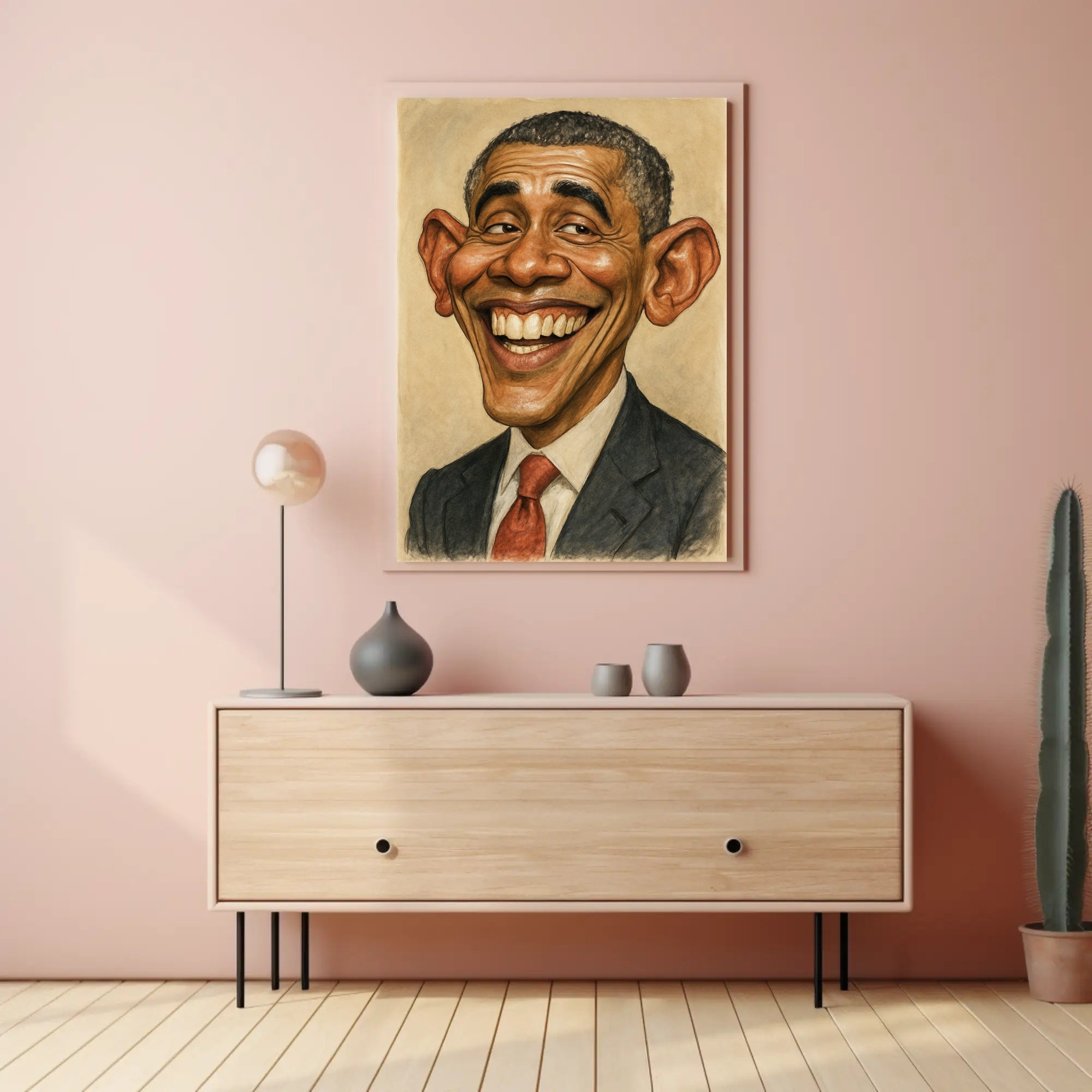 Barack Obama Caricature Poster PosterGoat