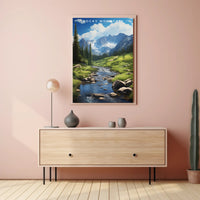 Rocky Mountains Serene Travel Poster Print