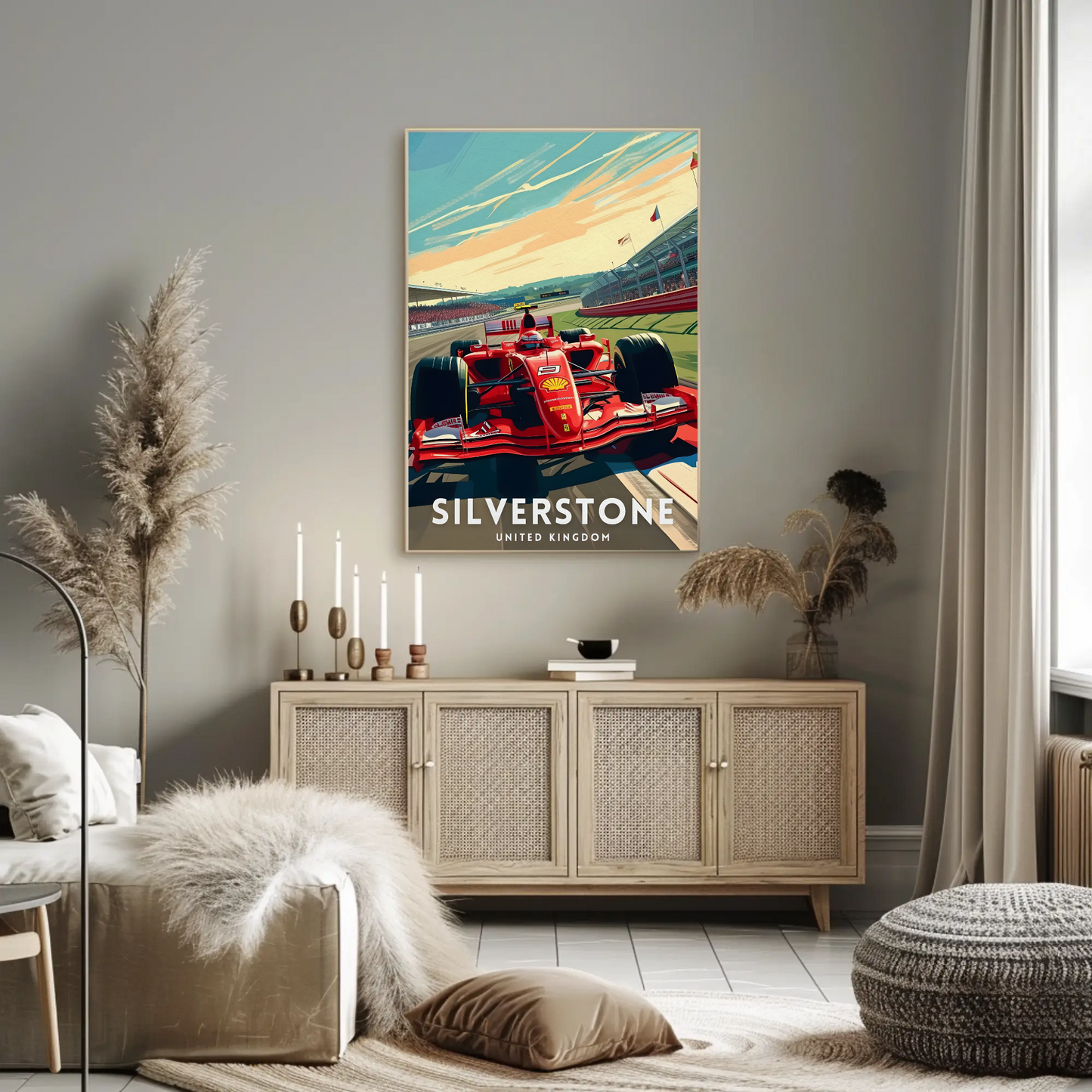 Silverstone Formula One Racing Travel Poster