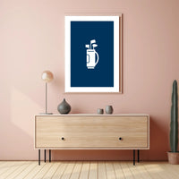 Minimalist Golf Bag Silhouette on Sports Poster