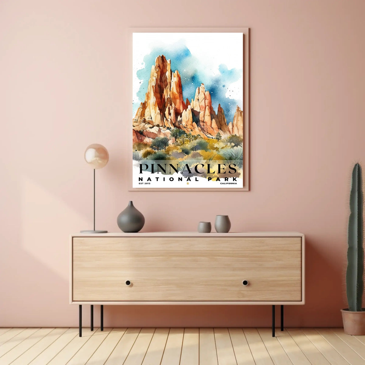 Pinnacles Watercolor Wall Art Poster