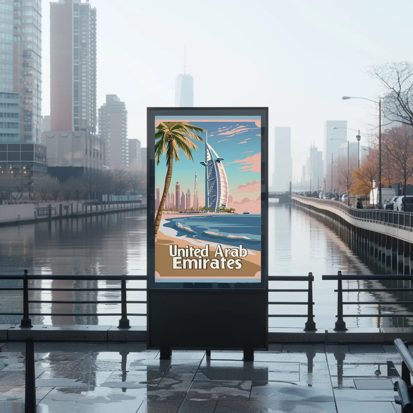 Dubai's Modern Skyline United Arab Emirates Poster