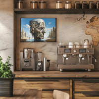 Surreal Desert Urban Head Artistic Poster