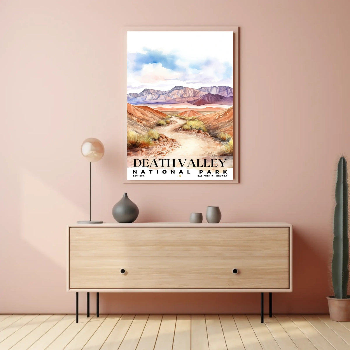 Death Valley Watercolor Wall Art Poster