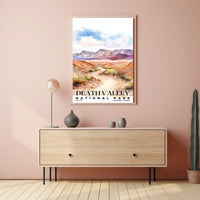 Death Valley Watercolor Wall Art Poster