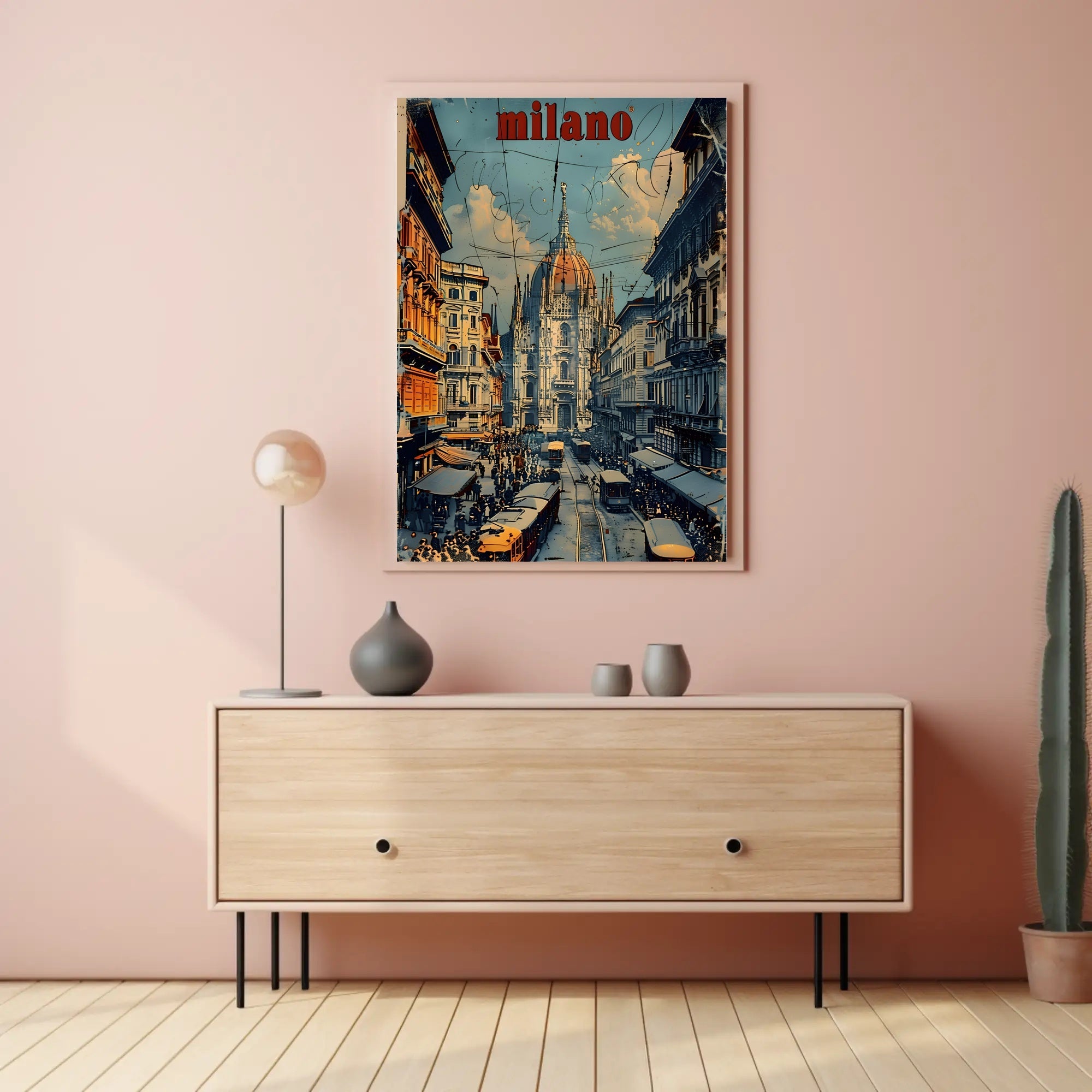 Milan Cathedral Urban Scene Poster