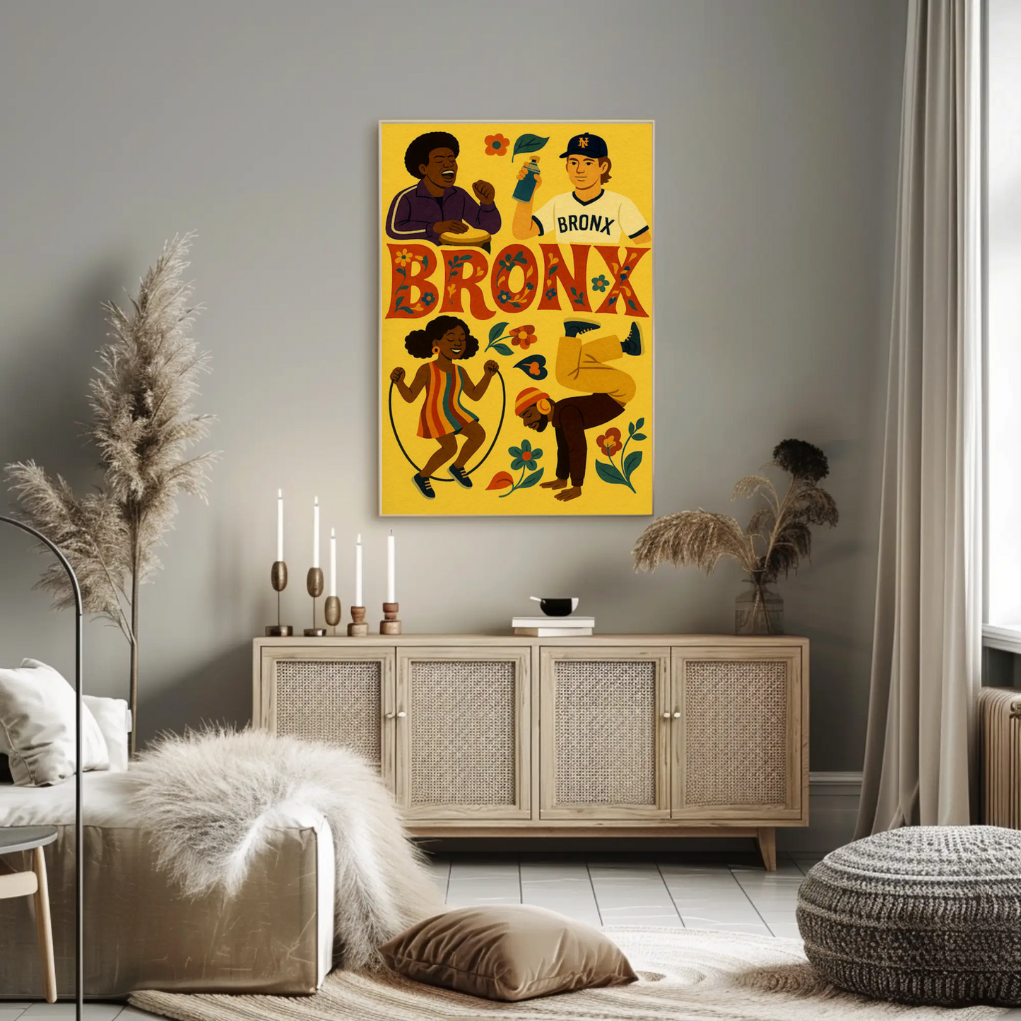 Bronx New York Hip Hop Culture Colorful Travel Poster
