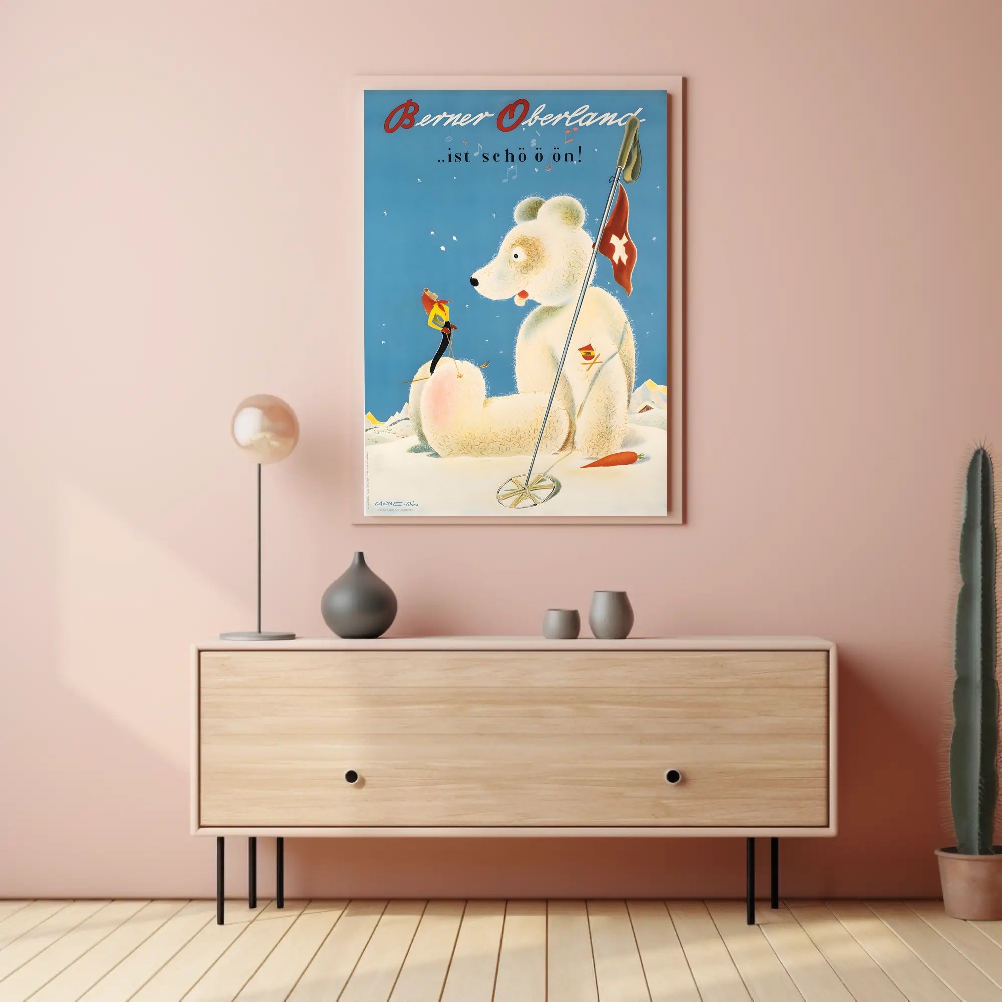 Whimsical Ski Adventure in Alpine Wonderland Travel Poster PosterGoat