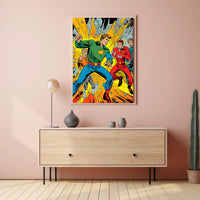 Dynamic Heroes in Action Poster