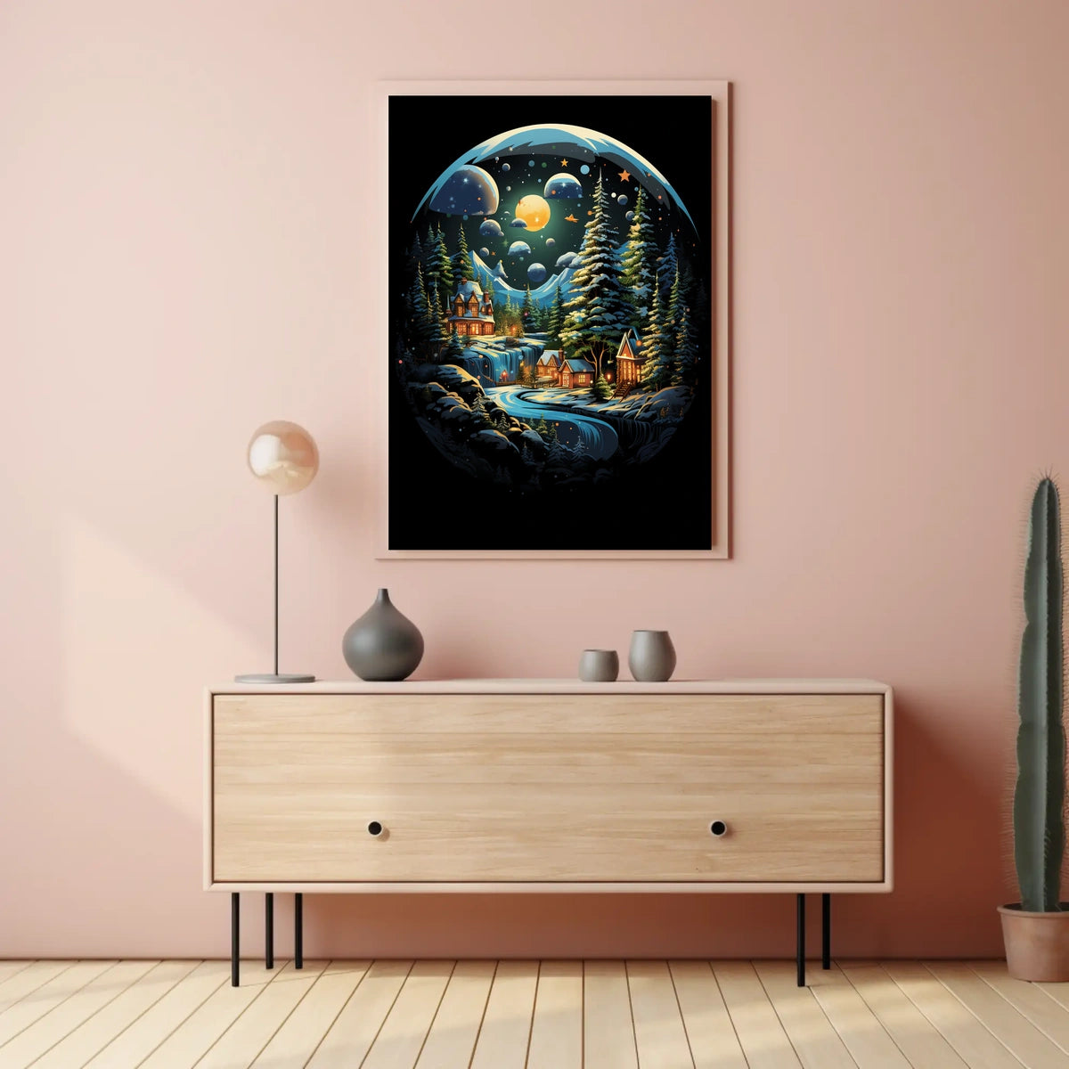 Whimsical Enchanting Winter Landscape in Fantasy or Mythology Poster