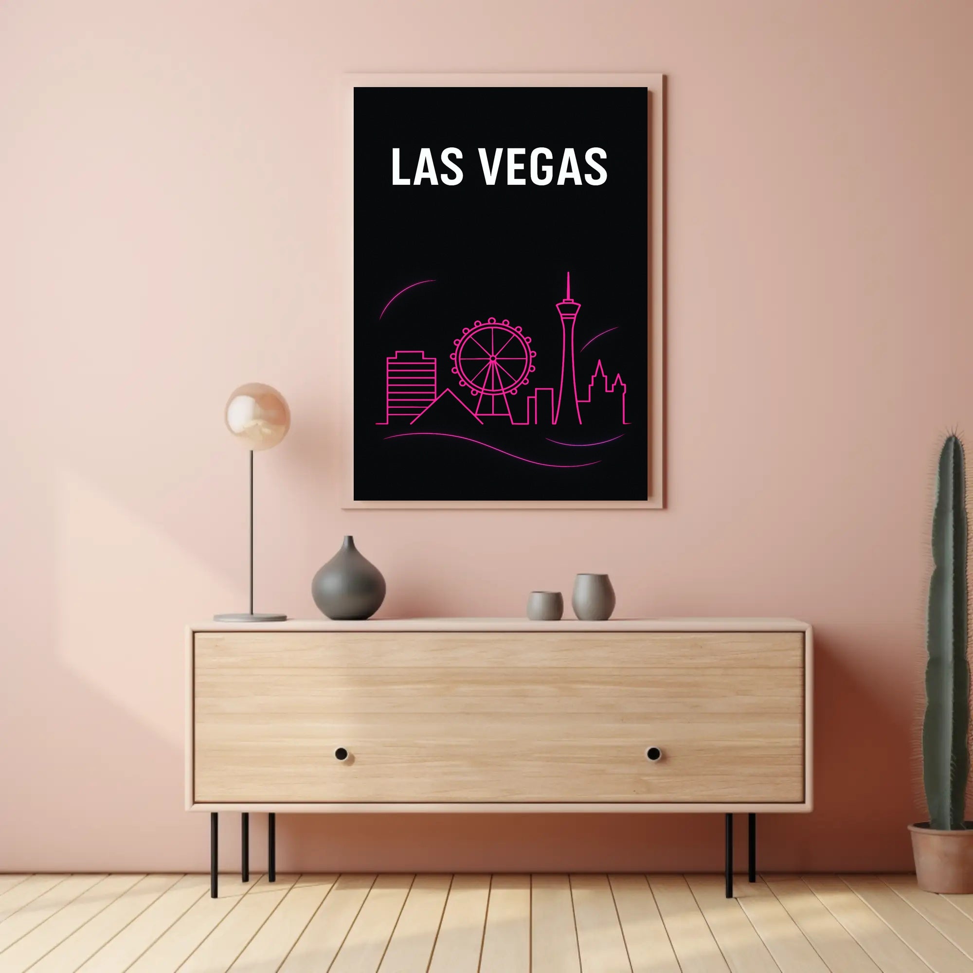 Las Vegas Neon Skyline Poster PosterGoat