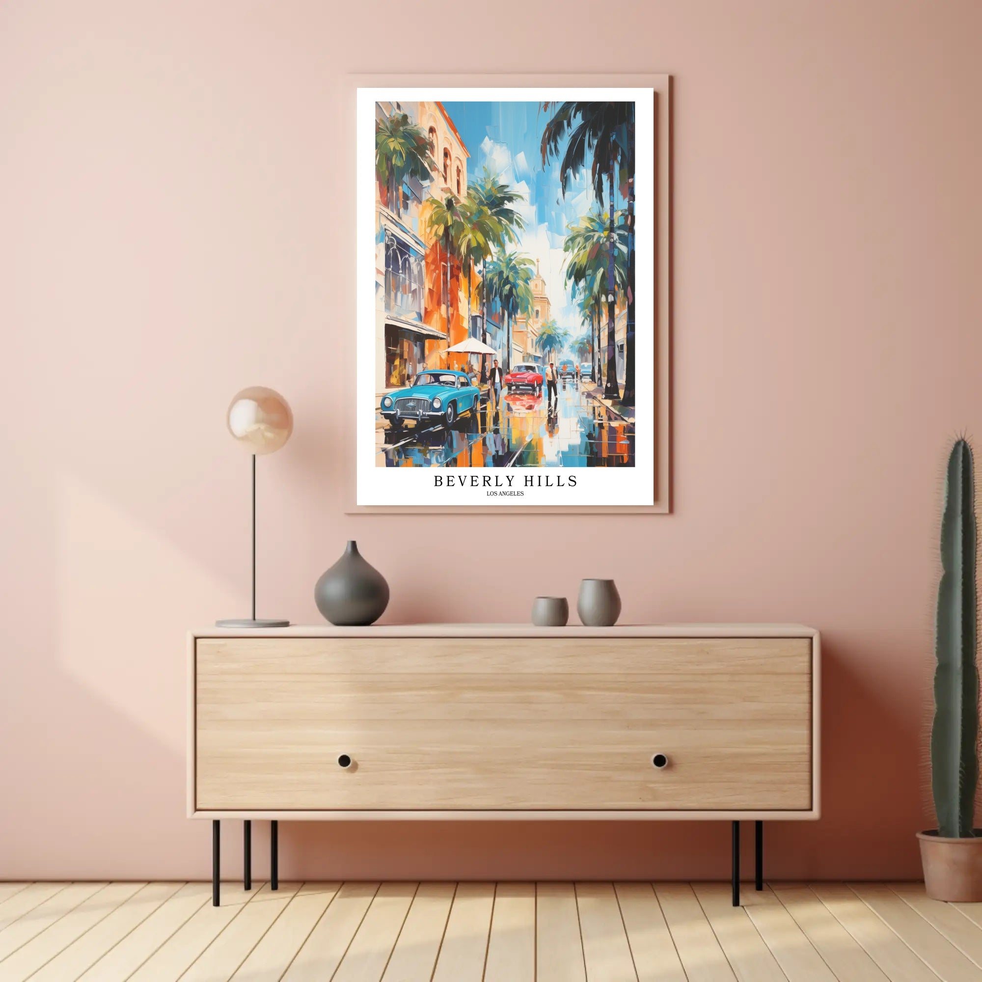 Beverly Hills Vibrant Scene Urban or Cityscape Poster PosterGoat