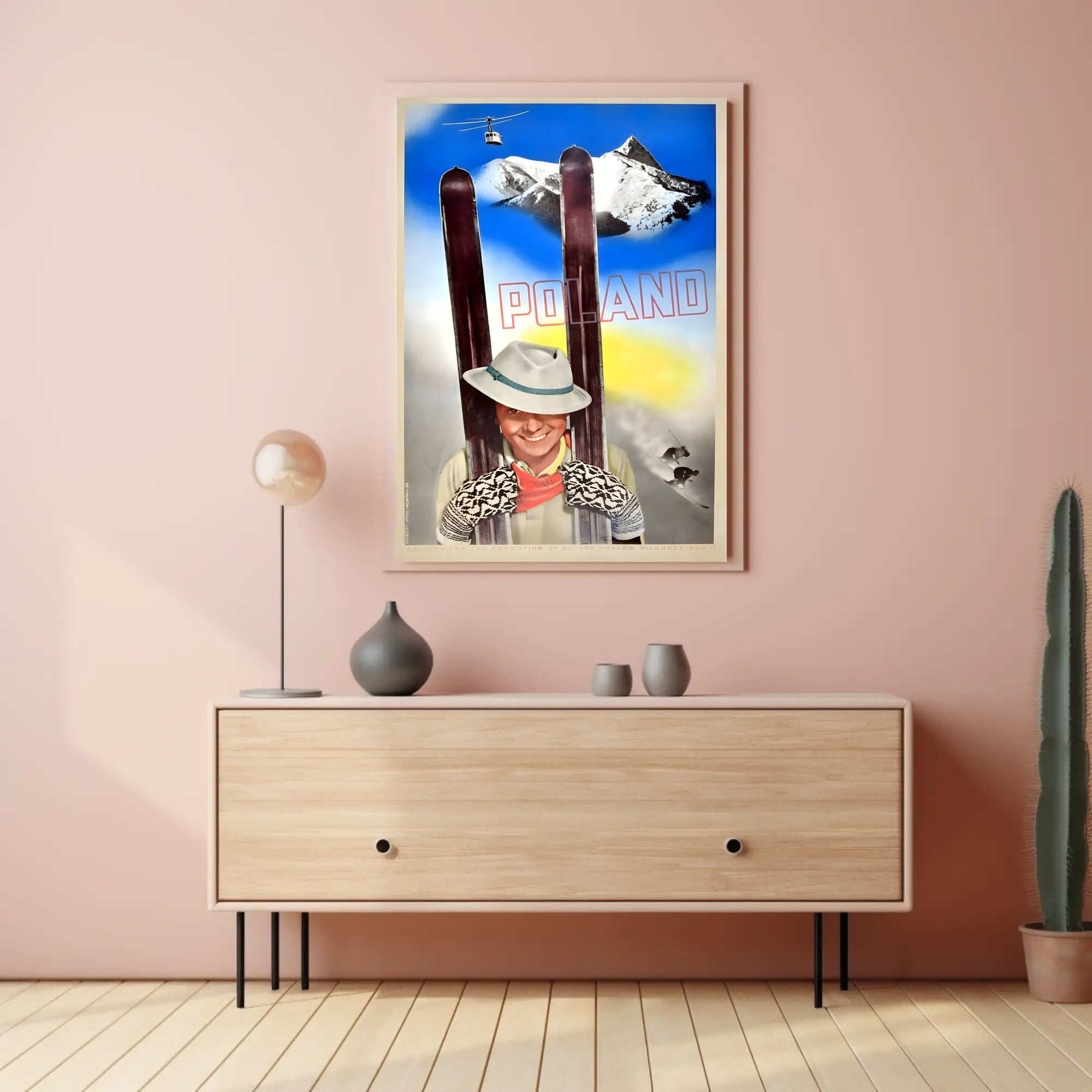 Poland Skiing Adventure Vintage Travel Poster PosterGoat