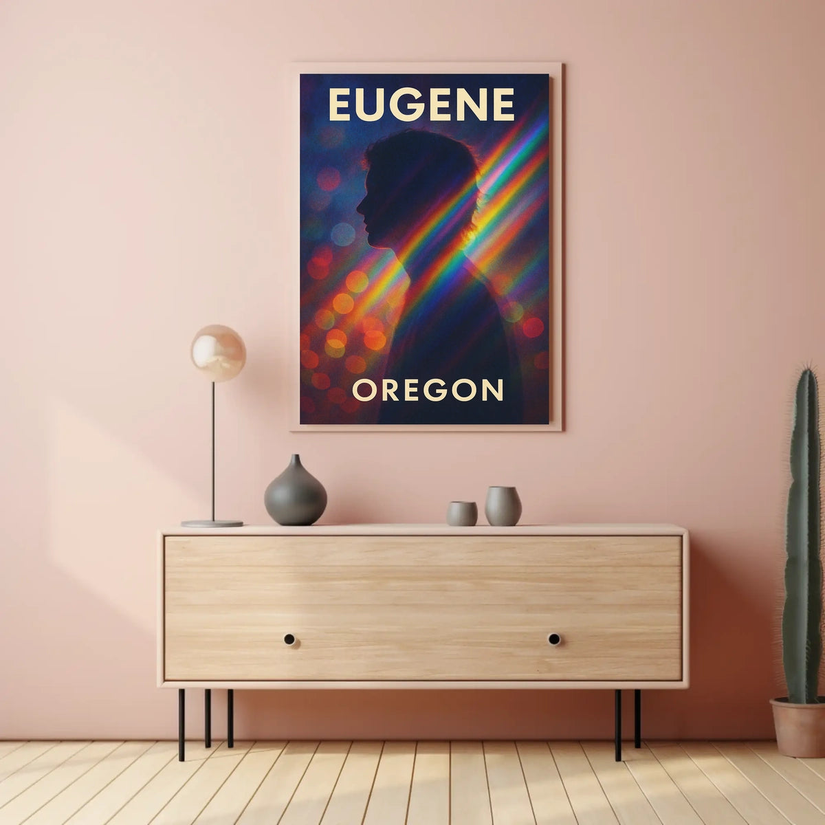 Eugene Vibrant Silhouette Minimalist Decor Poster