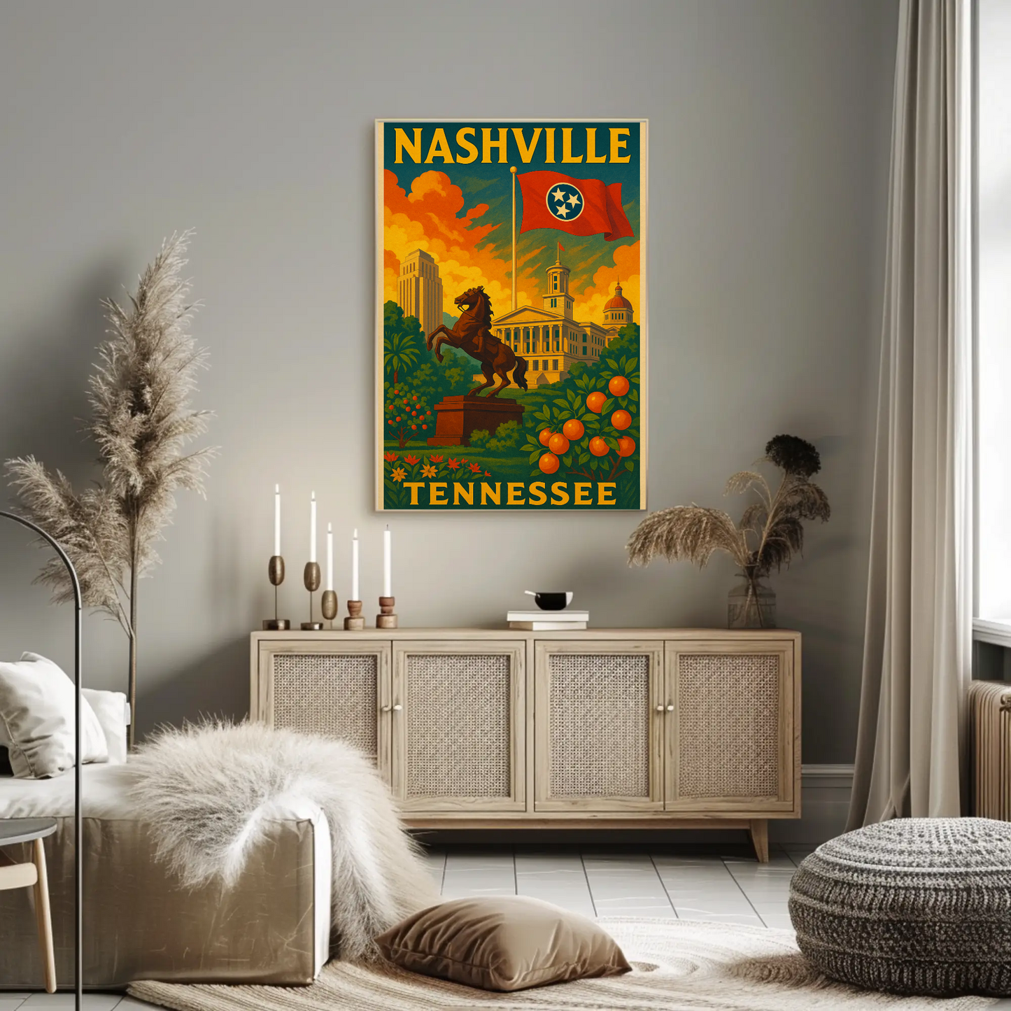 Nashville Tennessee Capitol City Travel Poster