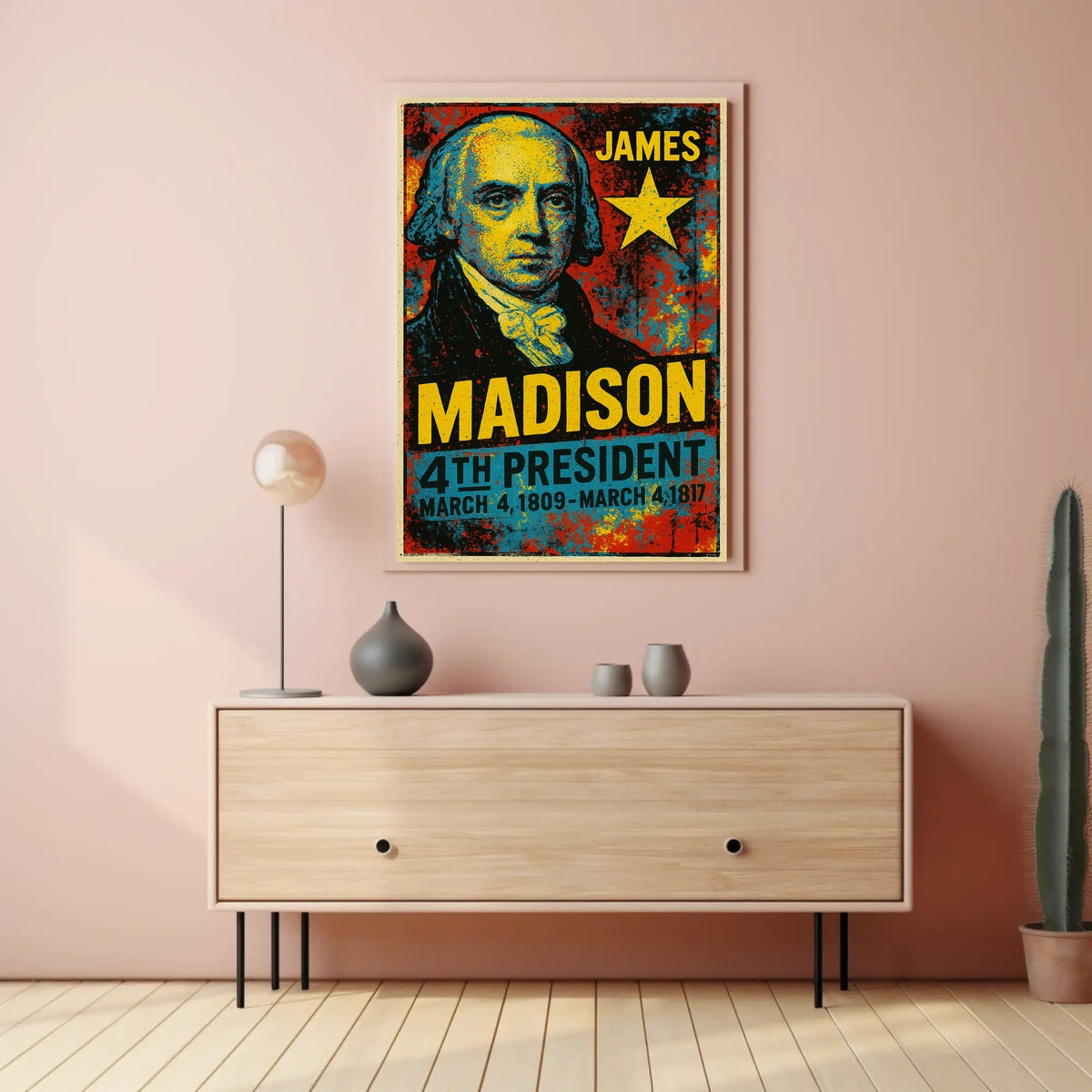 James Madison 4th President of the United States Graffiti Pop Art Poster