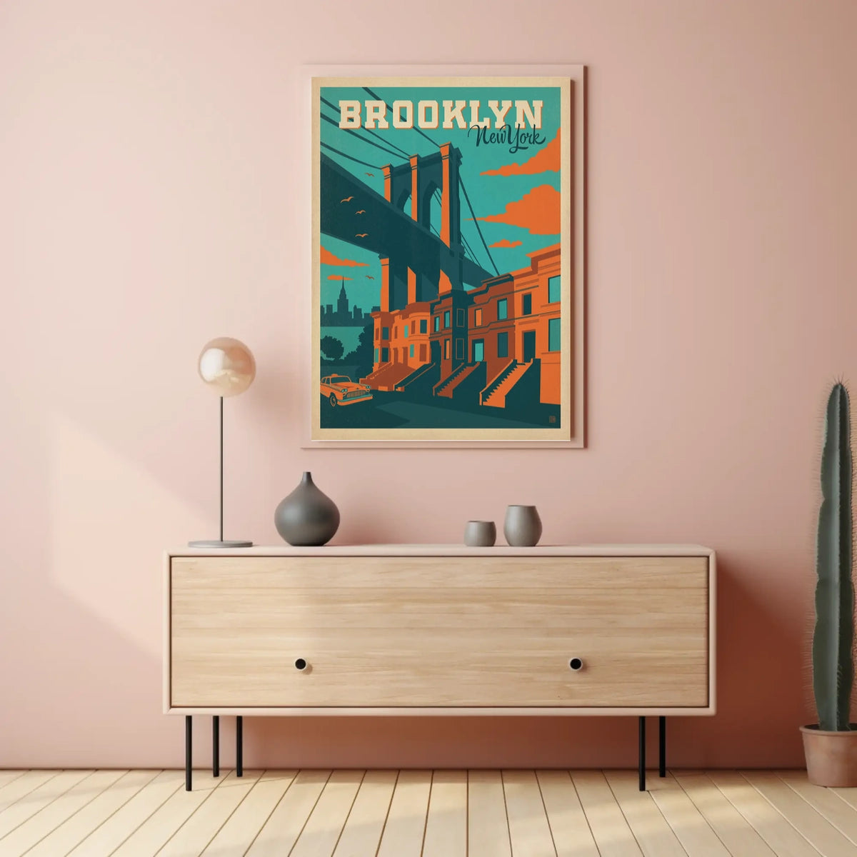 Brooklyn Bridge New York City Poster Vintage Wall Art