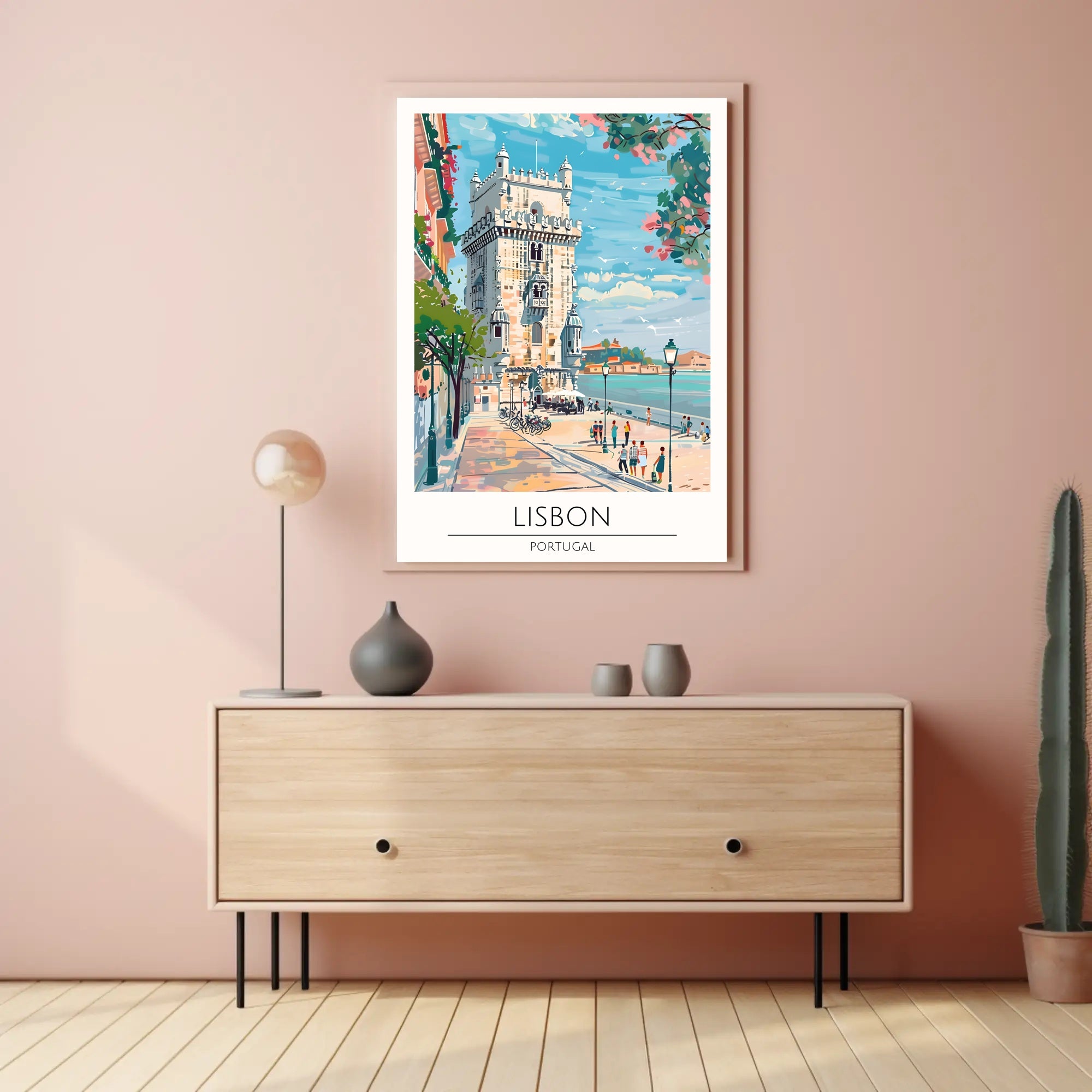 Lisbon's Coastal Charm Poster PosterGoat