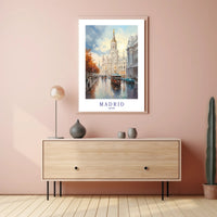 Madrid Cityscape: Impressionistic Urban Art Poster PosterGoat
