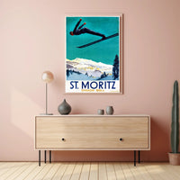 Ski Jumper Adventure in St. Moritz Sports Poster PosterGoat