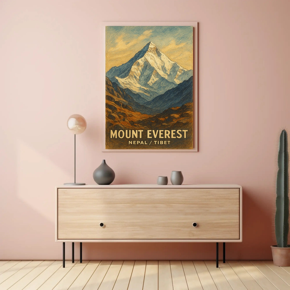 Mount Everest Vintage Travel Nostalgic Poster