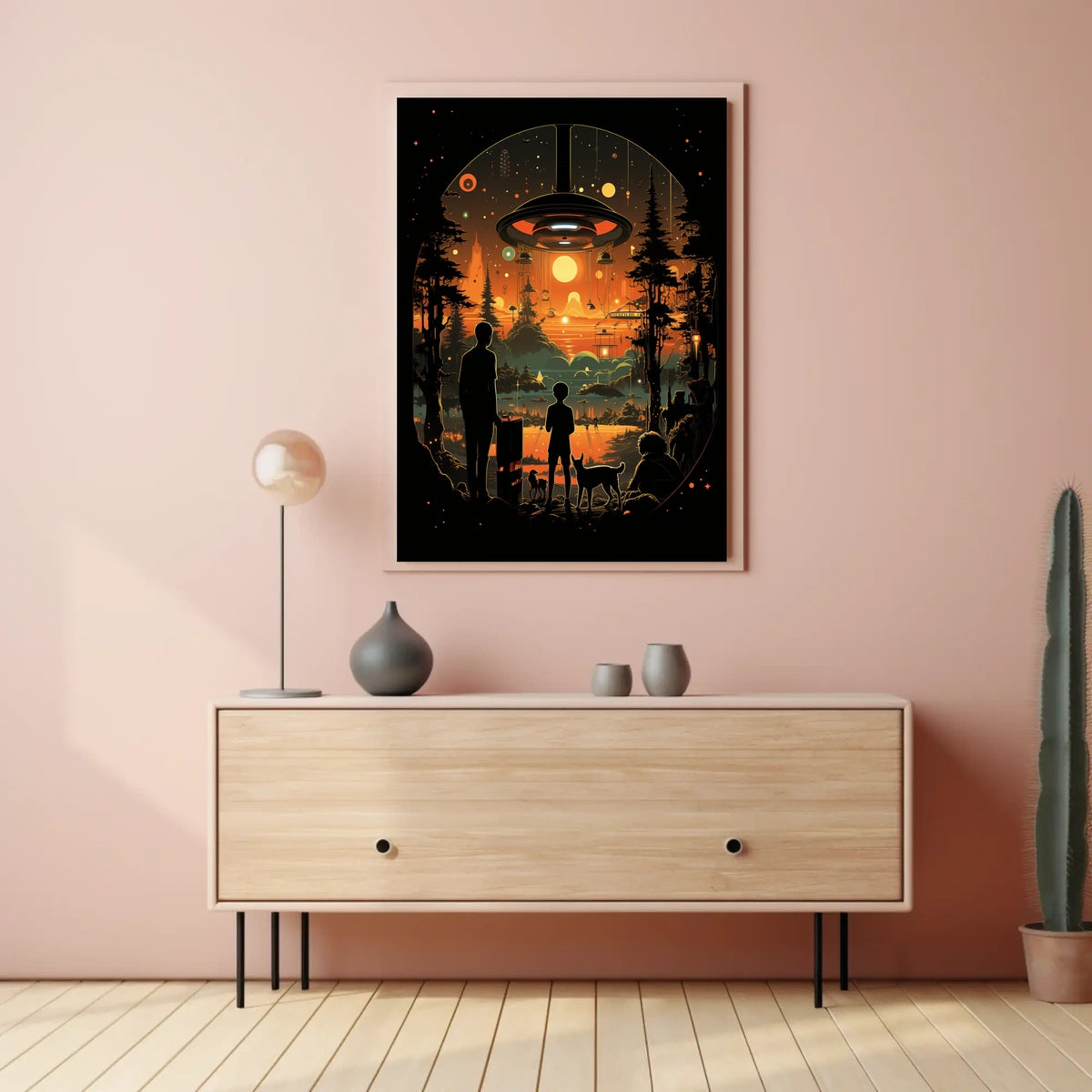 Cosmic Encounter At Sunset Poster