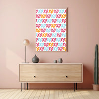 XO Pattern Art Poster with Playful Modern Design PosterGoat