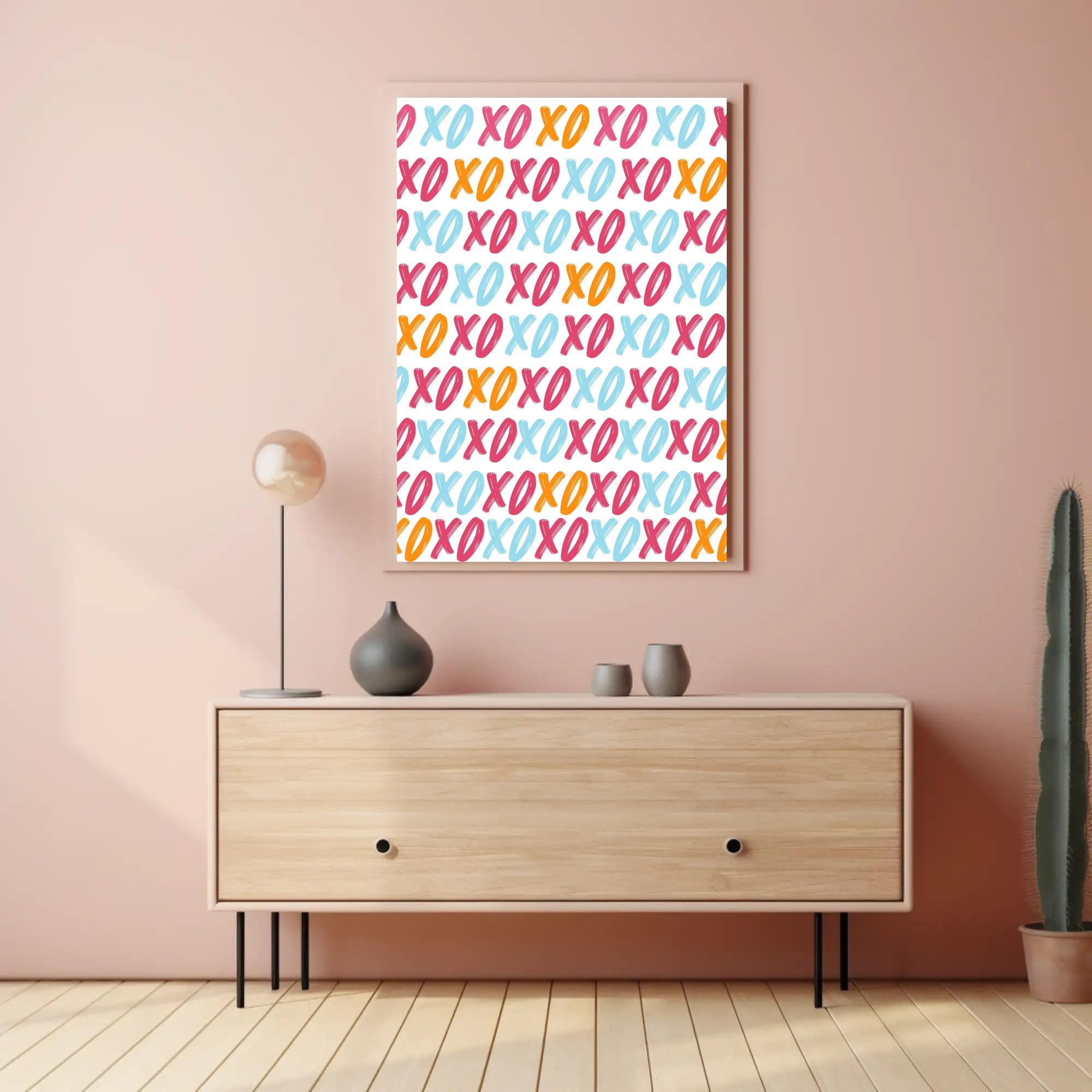 XO Pattern Art Poster with Playful Modern Design PosterGoat