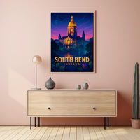 Illuminated Landmark in South Bend Poster
