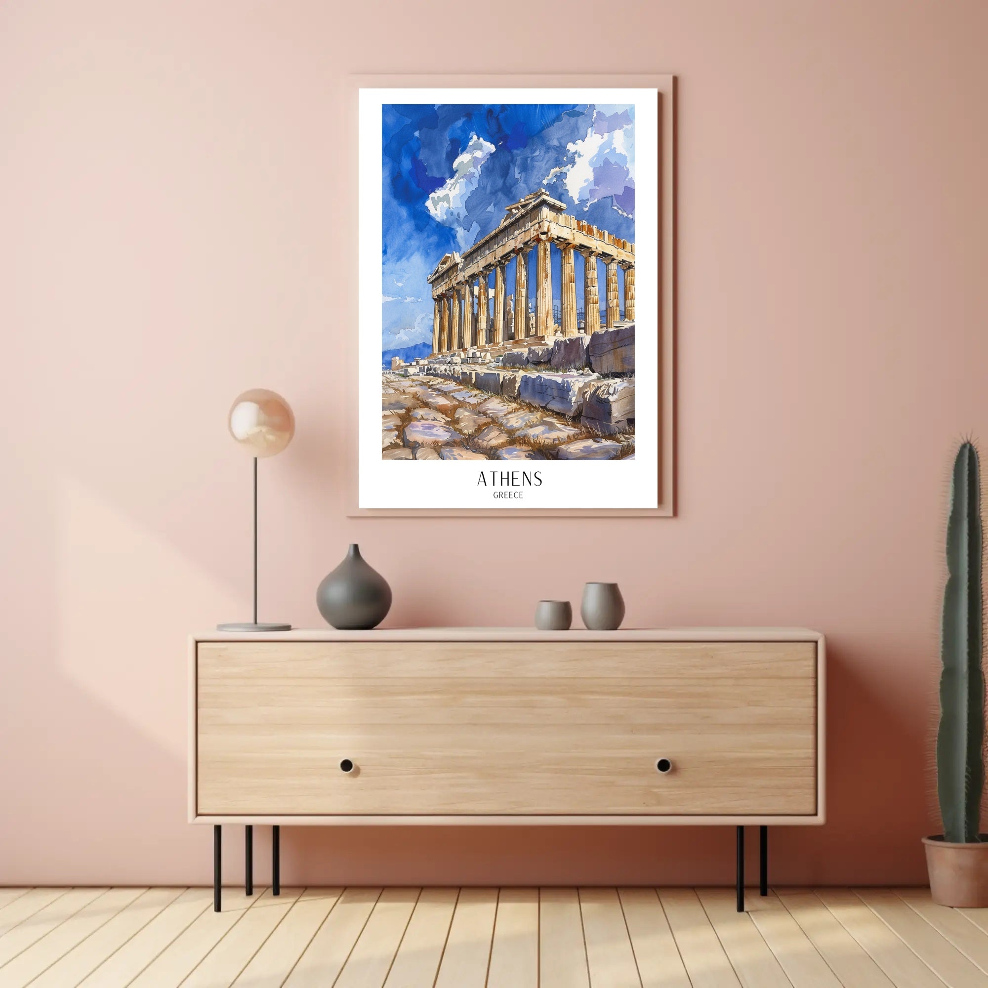 Parthenon Watercolor Poster: Vibrant Greek Travel Art PosterGoat
