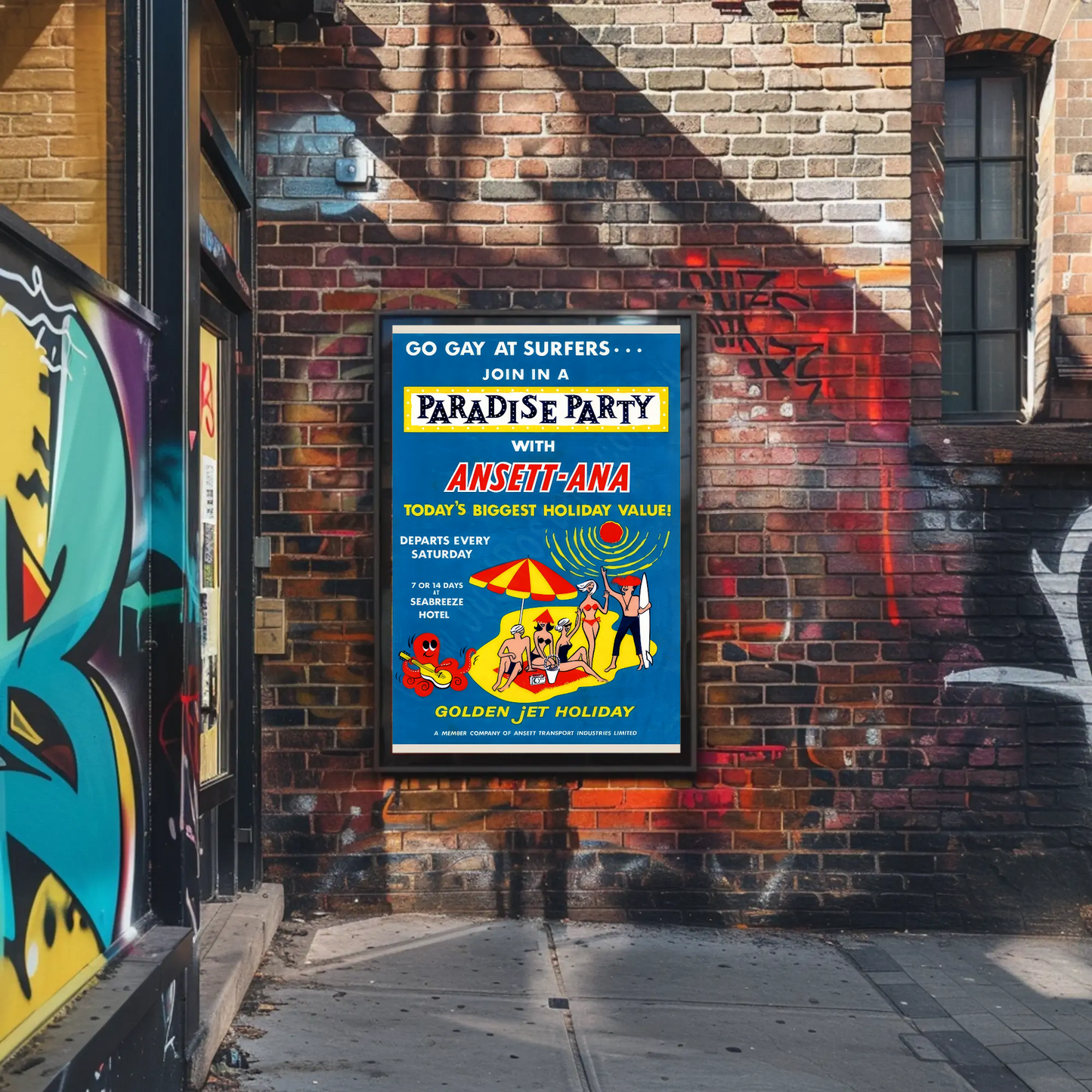 Paradise Party Vintage Poster - Ansett-ANA