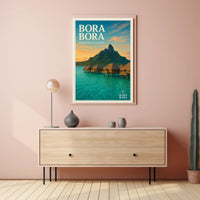 Bora Bora Overwater Bungalows Travel Poster PosterGoat
