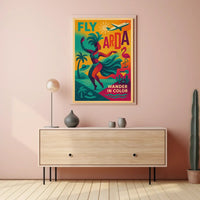 Vibrant Retro Travel Poster Tropical Vacation Escapade PosterGoat