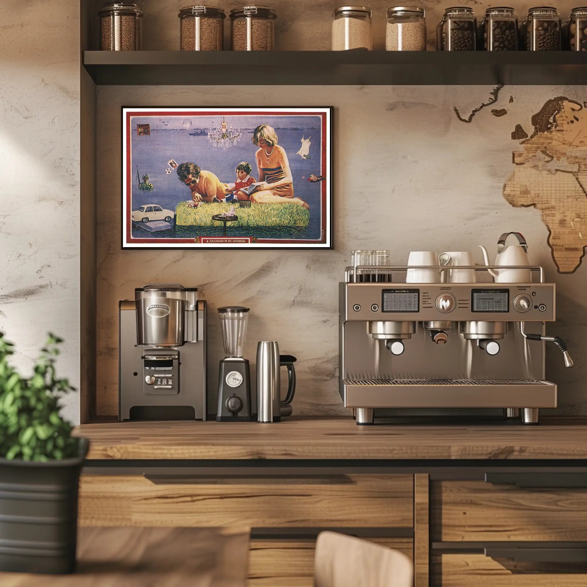 Surreal Family Scene Poster