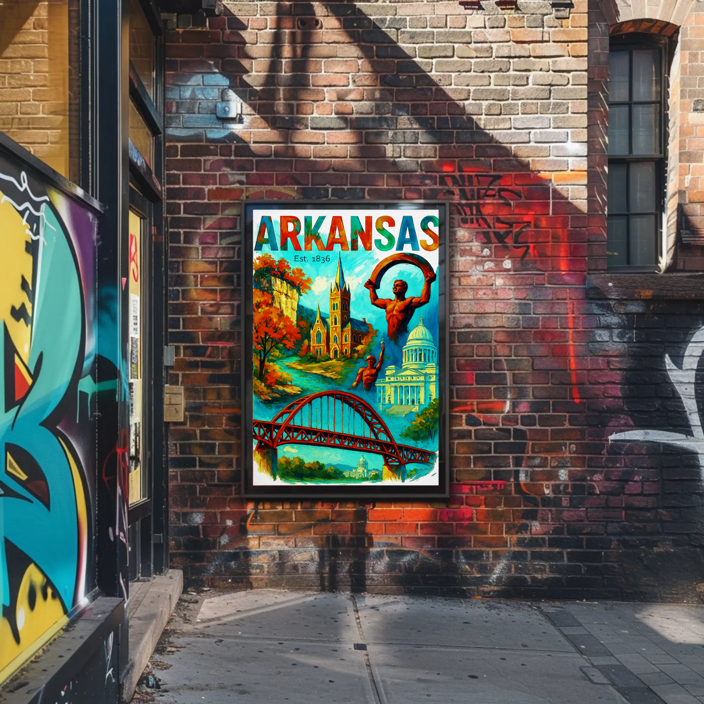 Arkansas Wall Art Vintage Travel Poster